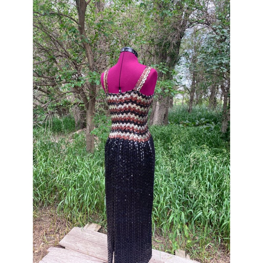 Vintage 1960s Knit Sequin Wiggle Evening Dress MOD - Picture 13 of 16
